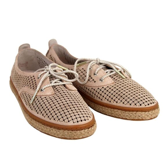 Cole Haan PERFORATED BEIGE GENUINE SUEDE LACE UP SNEAKERS COMFORT SHOES Size 7 - Picture 7 of 12